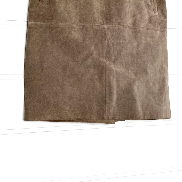 Vintage 100% Genuine Suede Leather Skirt Size 2 - Picture 3 of 10